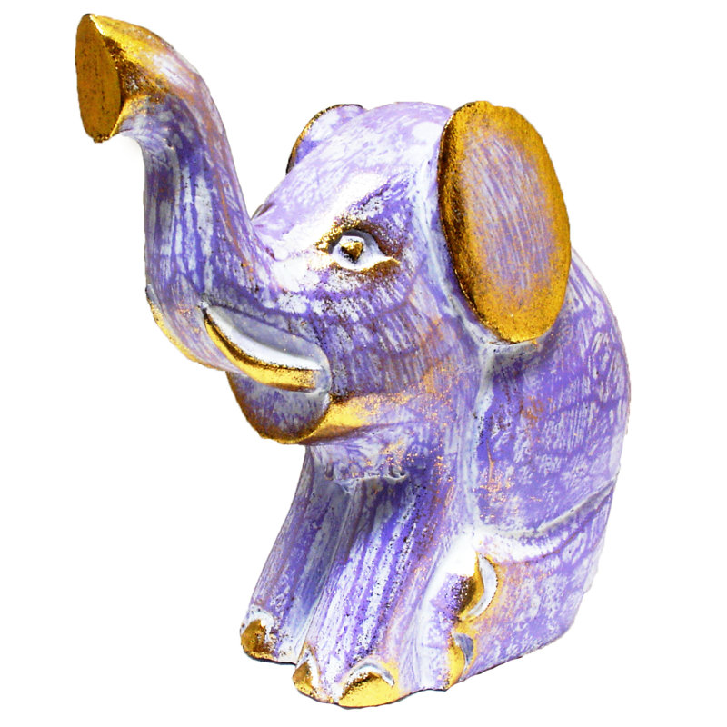 Caffey Animals Figurines & Sculptures, Purple, 4" H x 5" W x 4" D