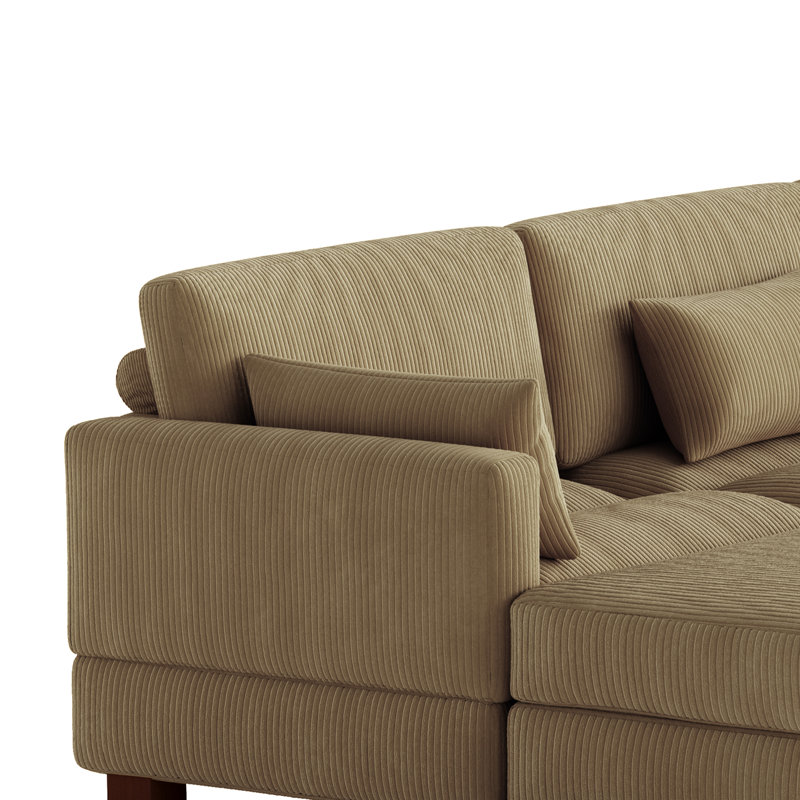 Corduroy Corner Sofa , 78cm H x 314cm W x 173cm D, Carmel Corduroy