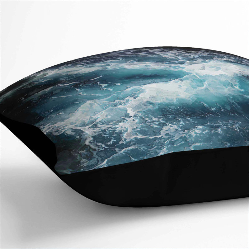Square Throw Cushion, Black, 40cm H x 40cm W x 15cm D
