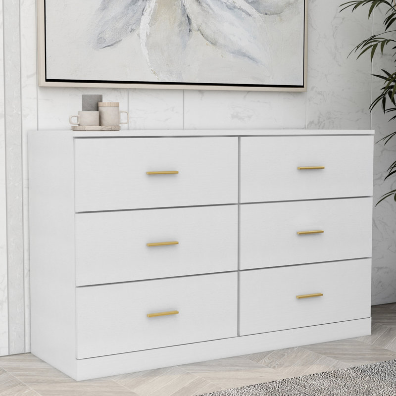 Commodes et commodes en bois spacieuses, design blanc antique moderne pour la chambre à coucher