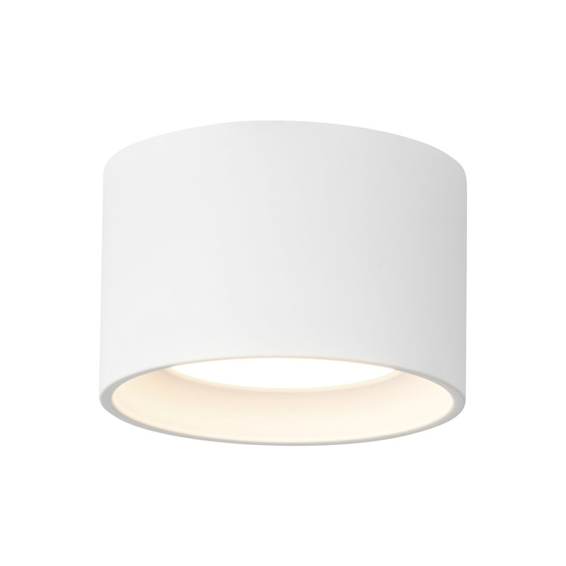 Uma 6-in Black dimmable LED Semi-Flush Mount, White