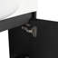Meuble-lavabo mural 26 po avec lavabo en céramique blanche et porte à fermeture en douceur, chêne foncé, emballage KD