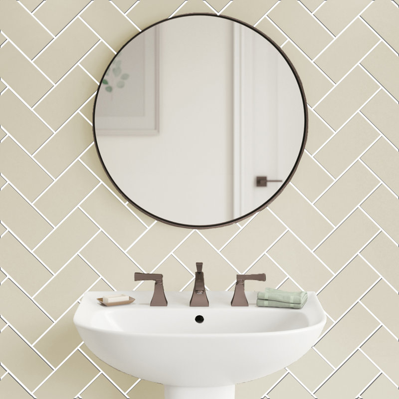 Color Beat Satin 4" W x 8" L Ceramic Subway Tile, Fog