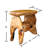 Tabouret de coiffeuse en bois massif Minnick