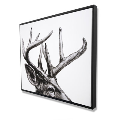 Roe Deer Plume - Framed Canvas Art for Home Decor