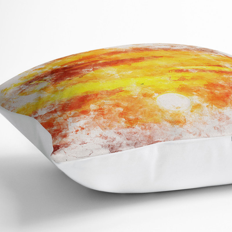 Striking Sunset Cushion with Filling, 40cm H x 40cm W x 15cm D, White