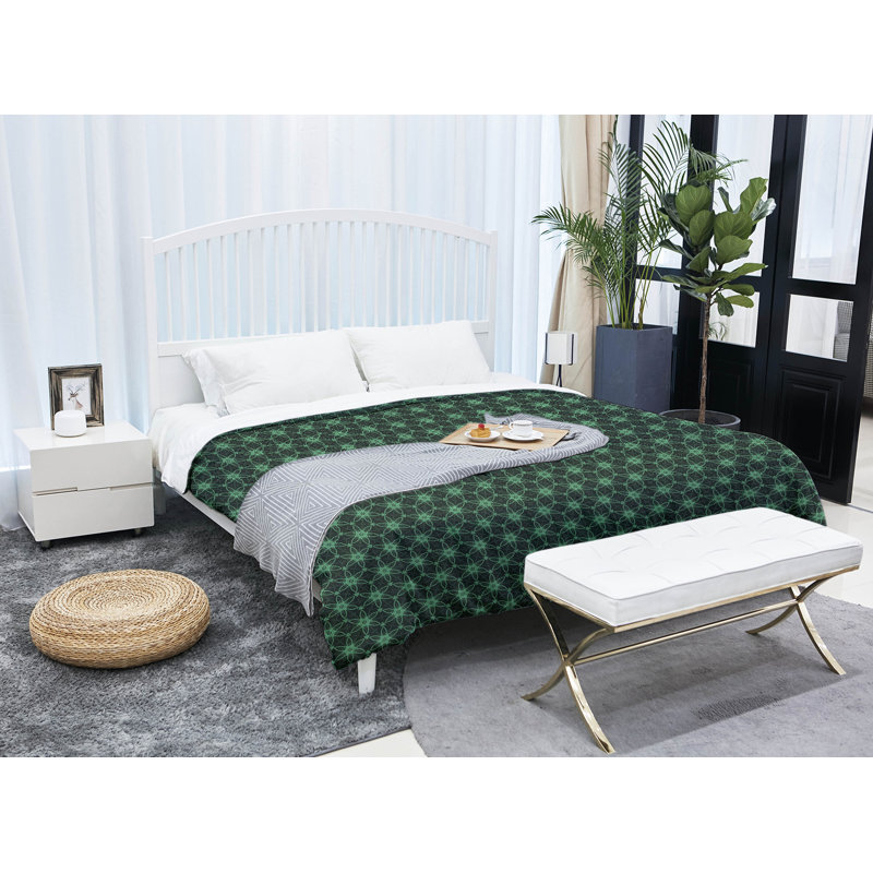Édredon simple réversible Katelyn Elizabeth Ornate, Édredon simple TG, Noir / Vert