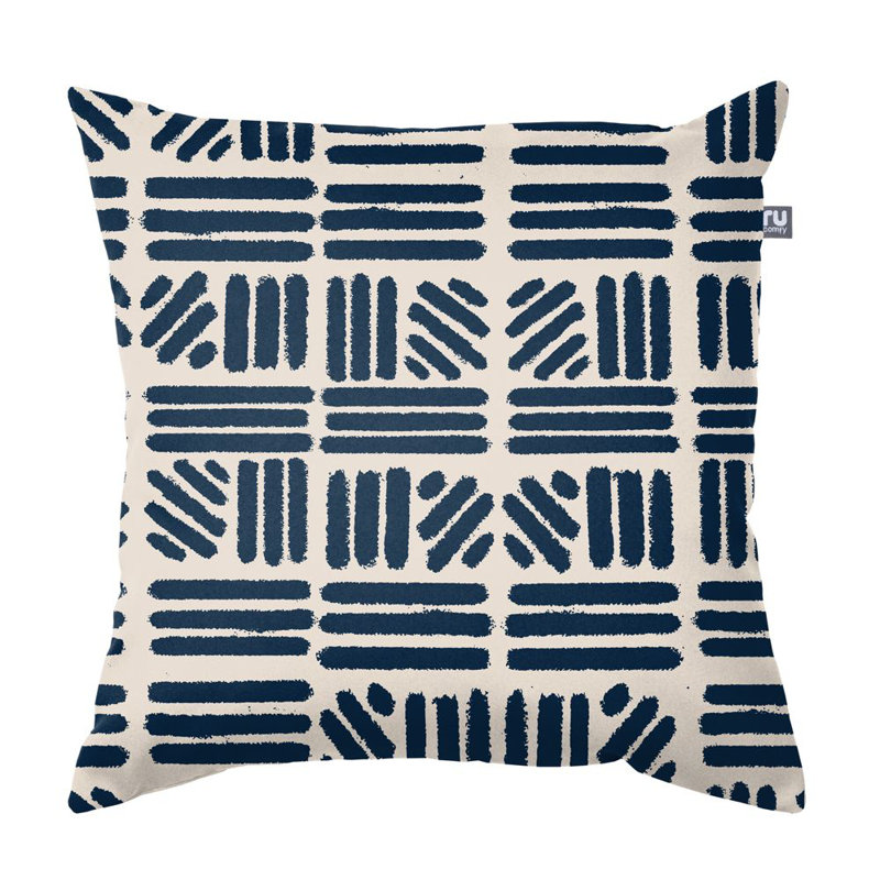 Printed Indoor/Outdoor, 45x45cm, Navy Hatch