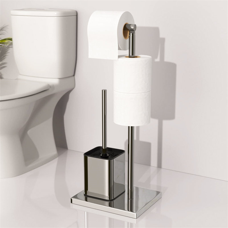 Rizzuto Free -standing Toilet Paper Holder, Silver