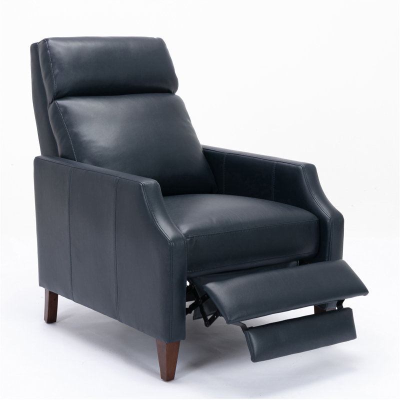 Fauteuil inclinable Biscoe, Similicuir bleu foncé