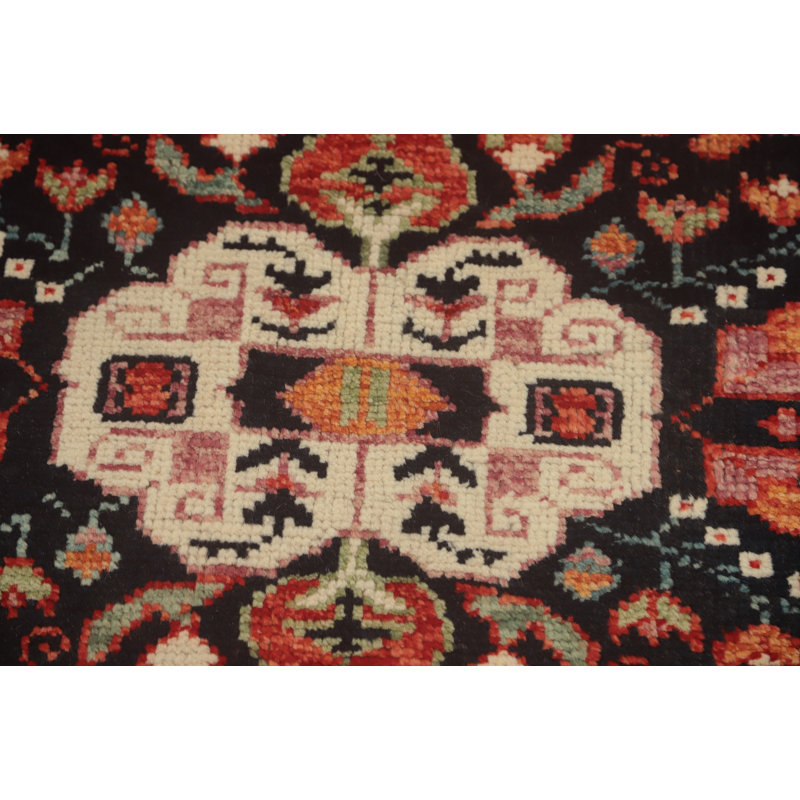 Tapis oriental à motif végétal à teinture végétale 8 x 11