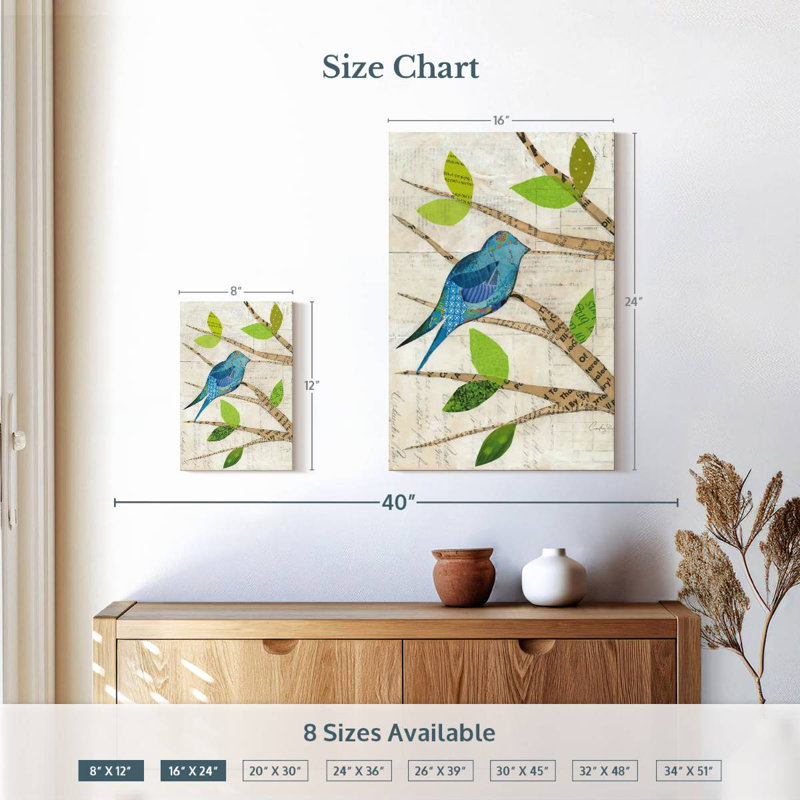Brampt Birds In Spring I, 12" H x 8" W