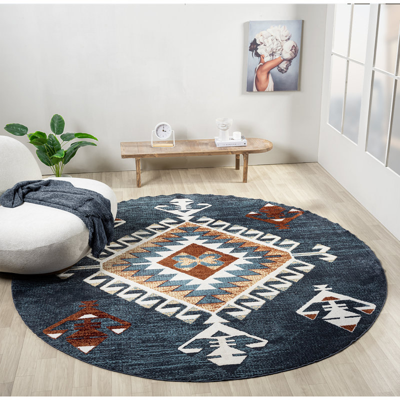 Tapis bleu marine United Weavers Stratton   , Rond 7 pi 11 po