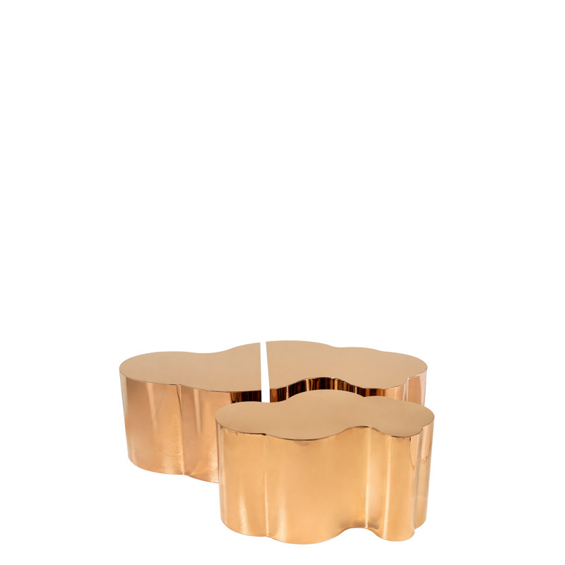Tables basses Jessamin Free Form Bunching, Or rose