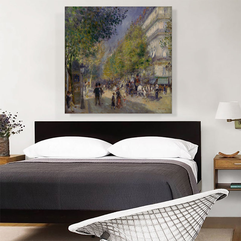 «The Grands Boulevards 1875» par Pierre-Auguste Renoir, reproduction d'art sur toile tendue, H 36 po x l 36 po x 1,5 po