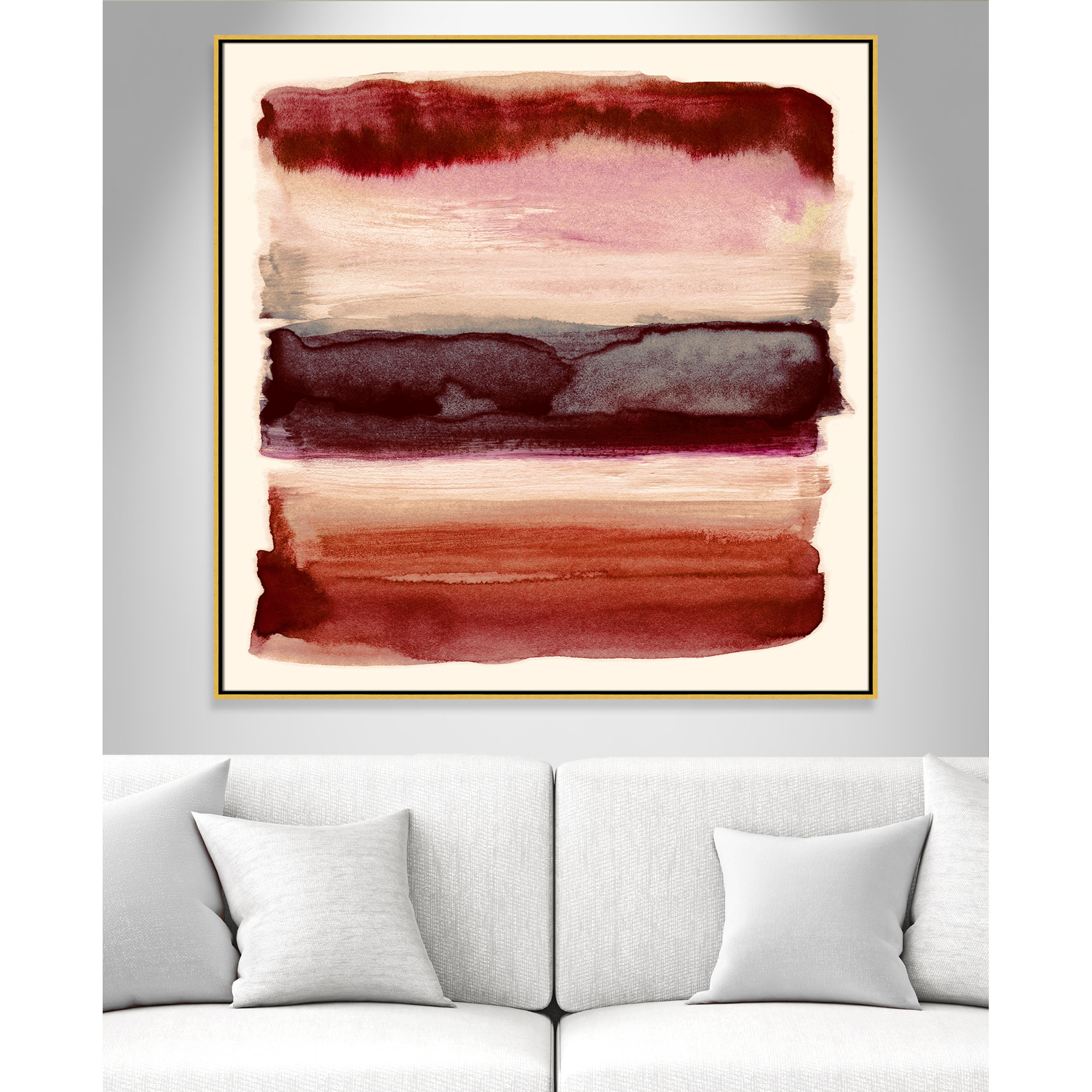 Burgundy Sky II Print by Nan, 46.5" H x 46.5" W, Gold