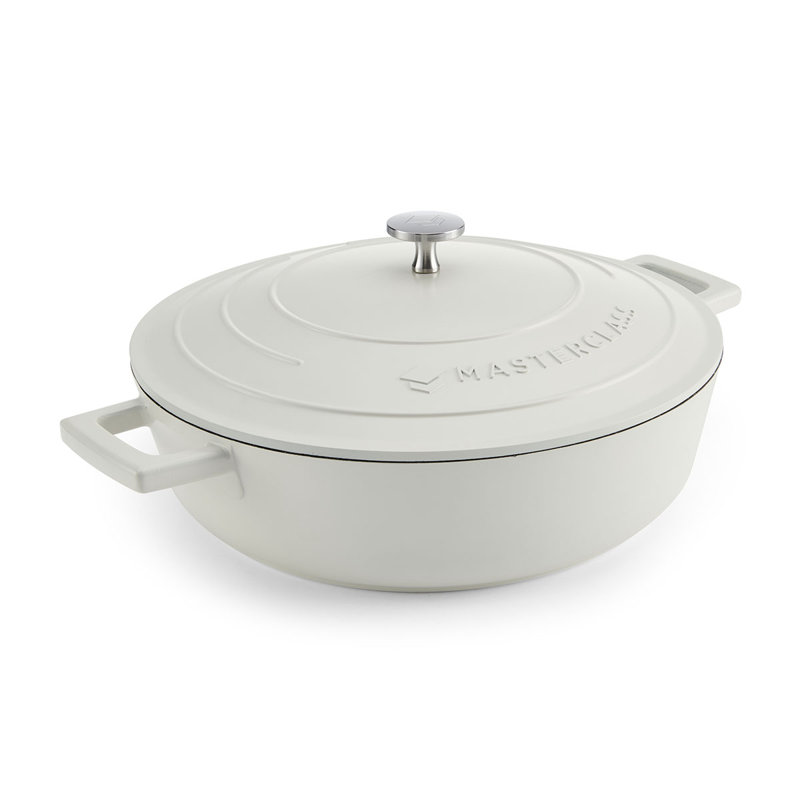 MasterClass Cast Aluminum Shallow Casserole 4L, Cream
