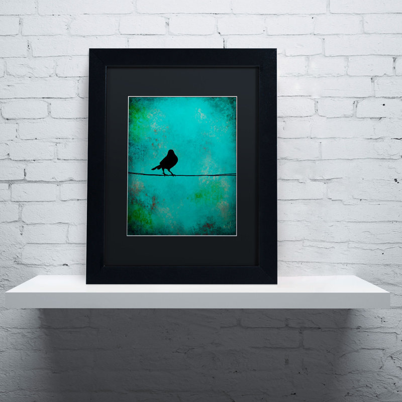 "attention" par nicole dietz, impression encadrée Fetzer, H 14 po x l 11 po, Noir