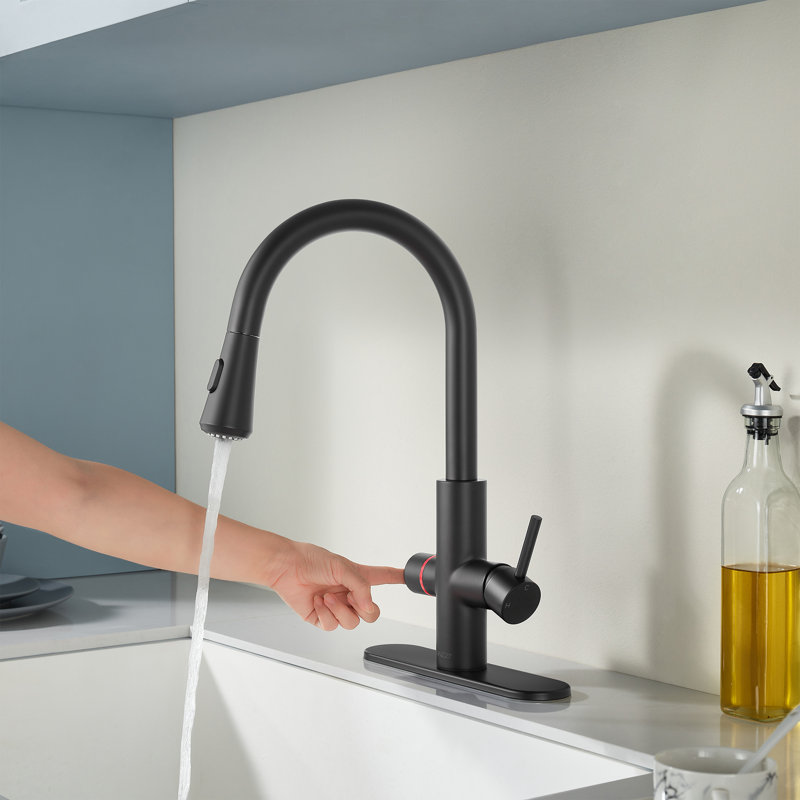 Poignée simple 4 en 1 coucher de soleil 17,5 po Robinet pour distributeur d'eau chaude instantanée avec réservoir de chaudière et filtre en noir mat