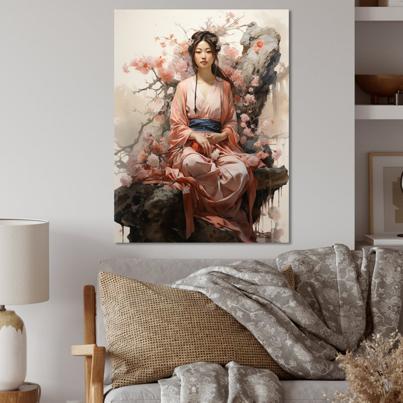 Art mural bouddhiste rose et rose avec art bouddhiste bodhisattva, H 20 po x l 12 po x P 1 po