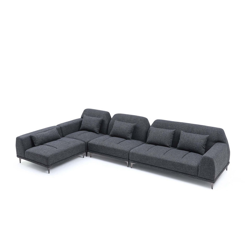 Ensemble de salon Decoda, Tissu noir