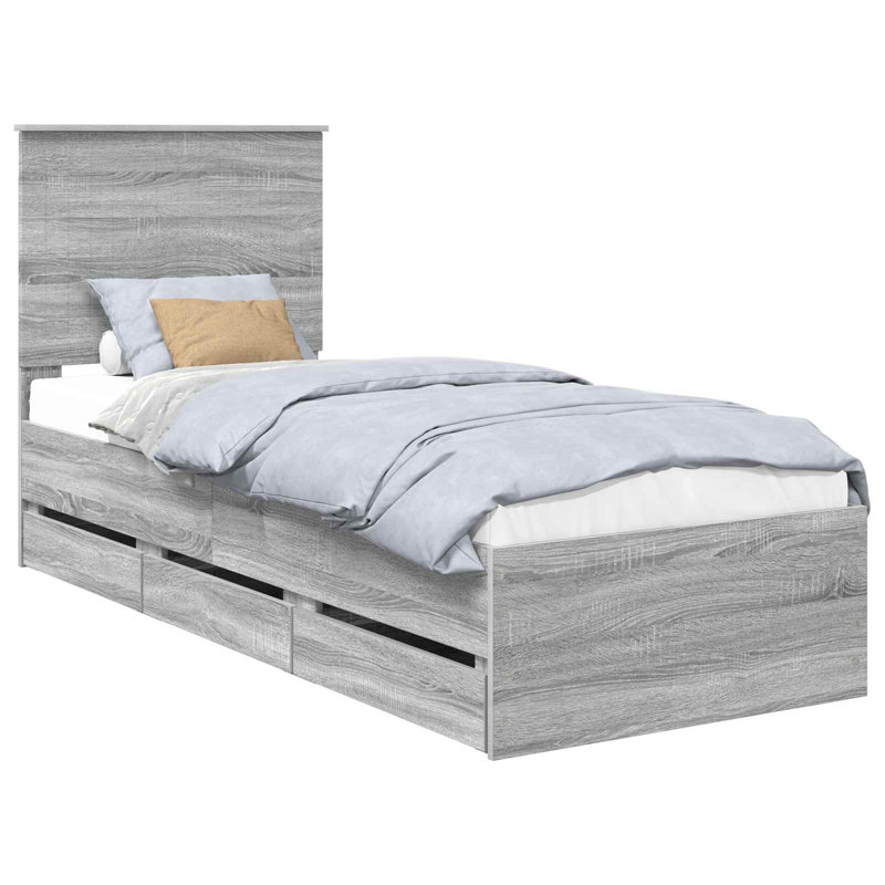 Bed Frame, Small Single (2'6), Grey Sonoma