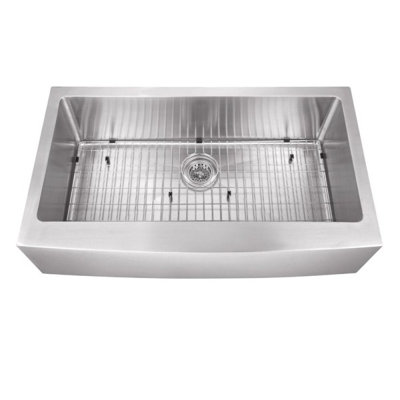 35.87'' L Farmhouse / Apron Single Bowl Stainless Steel Kitchen Sink