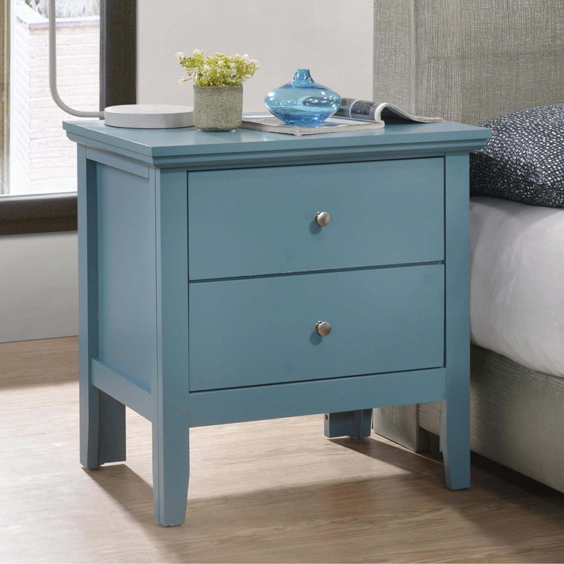 Table de chevet transitionnelle élégante avec 2 tiroirs de rangement pour un accès facile aux articles essentiels et une installation rapide