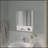 White Medicine Cabinet With Mirrored Doors And Open Storage