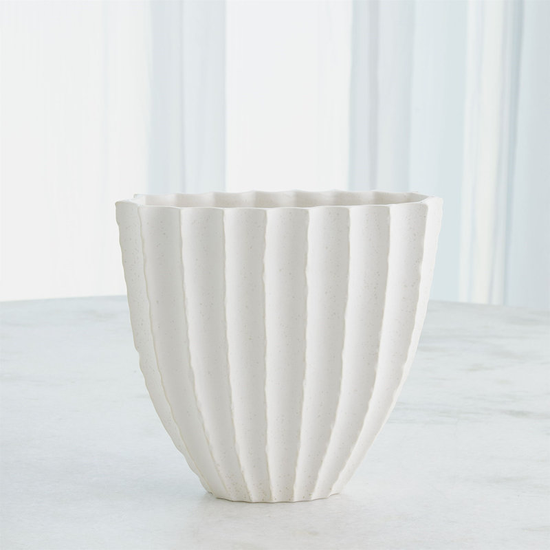 Earthenware Table Vase, 10" H x 10.63" W x 4.33" D