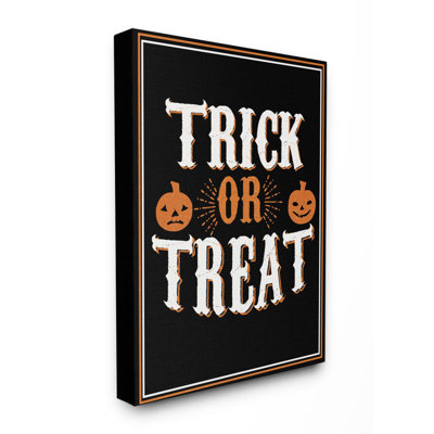 « pli or treat orange black », reproduction des mots de fêtes par le samedi soir, reproduction d’impression