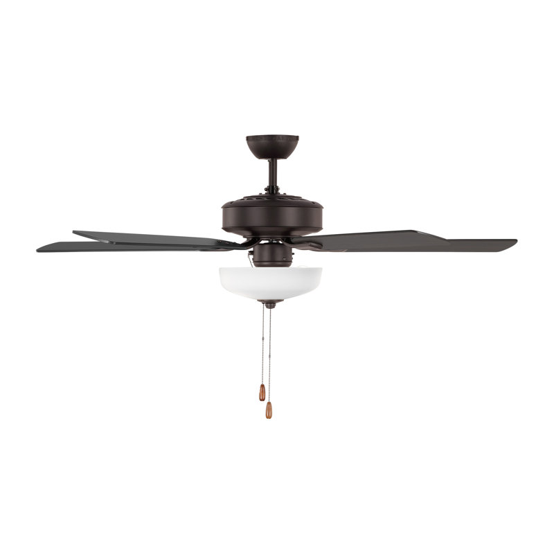 52'' Ceiling Fan with LED Lights, Bronze/American Walnut, Bronze