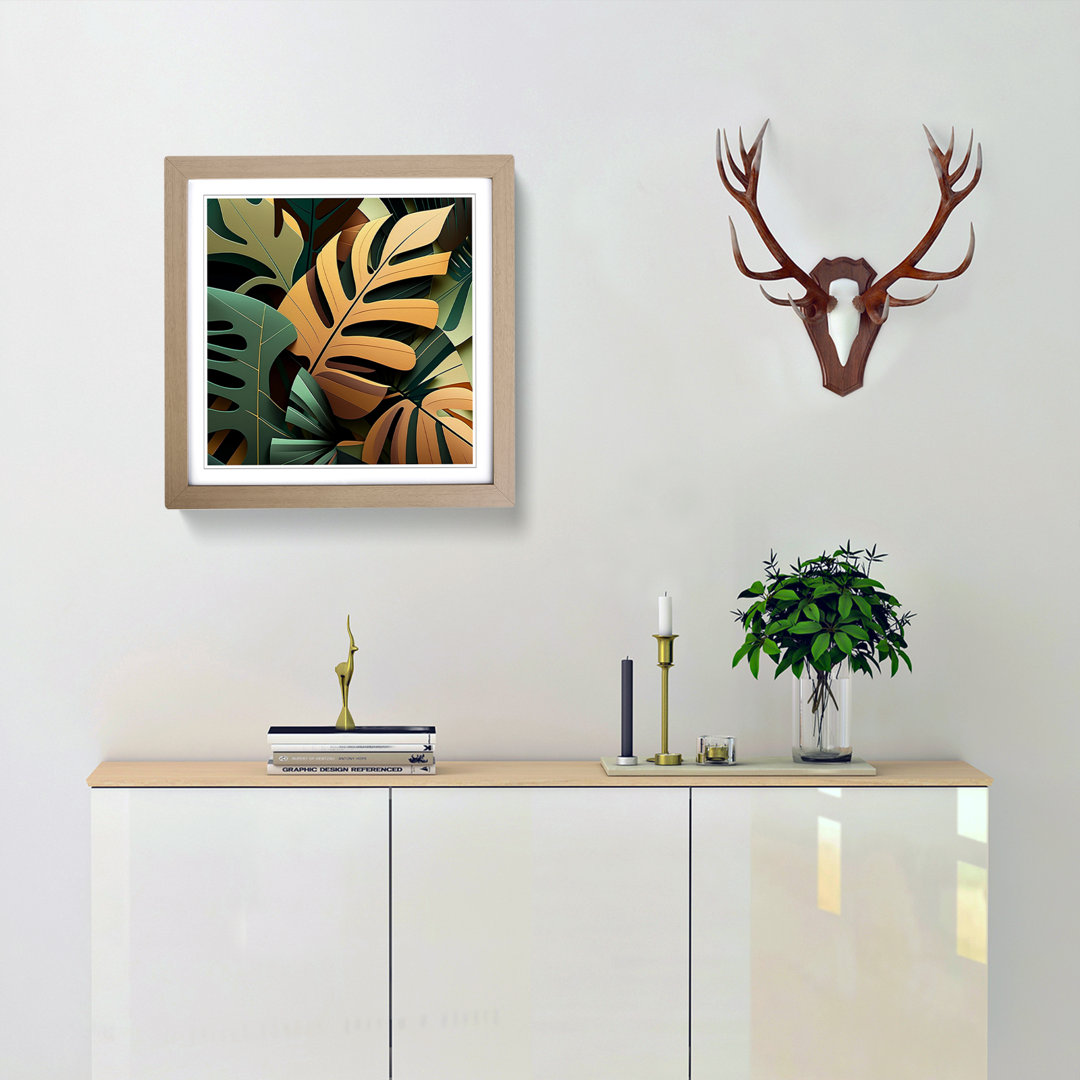 Palm Leaf Cubism No.1 - Framed Print