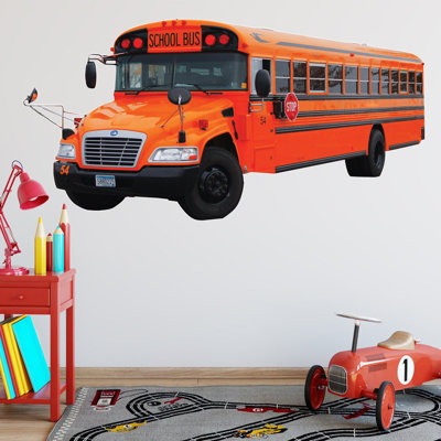 Décalcomanie murale bus scolaire