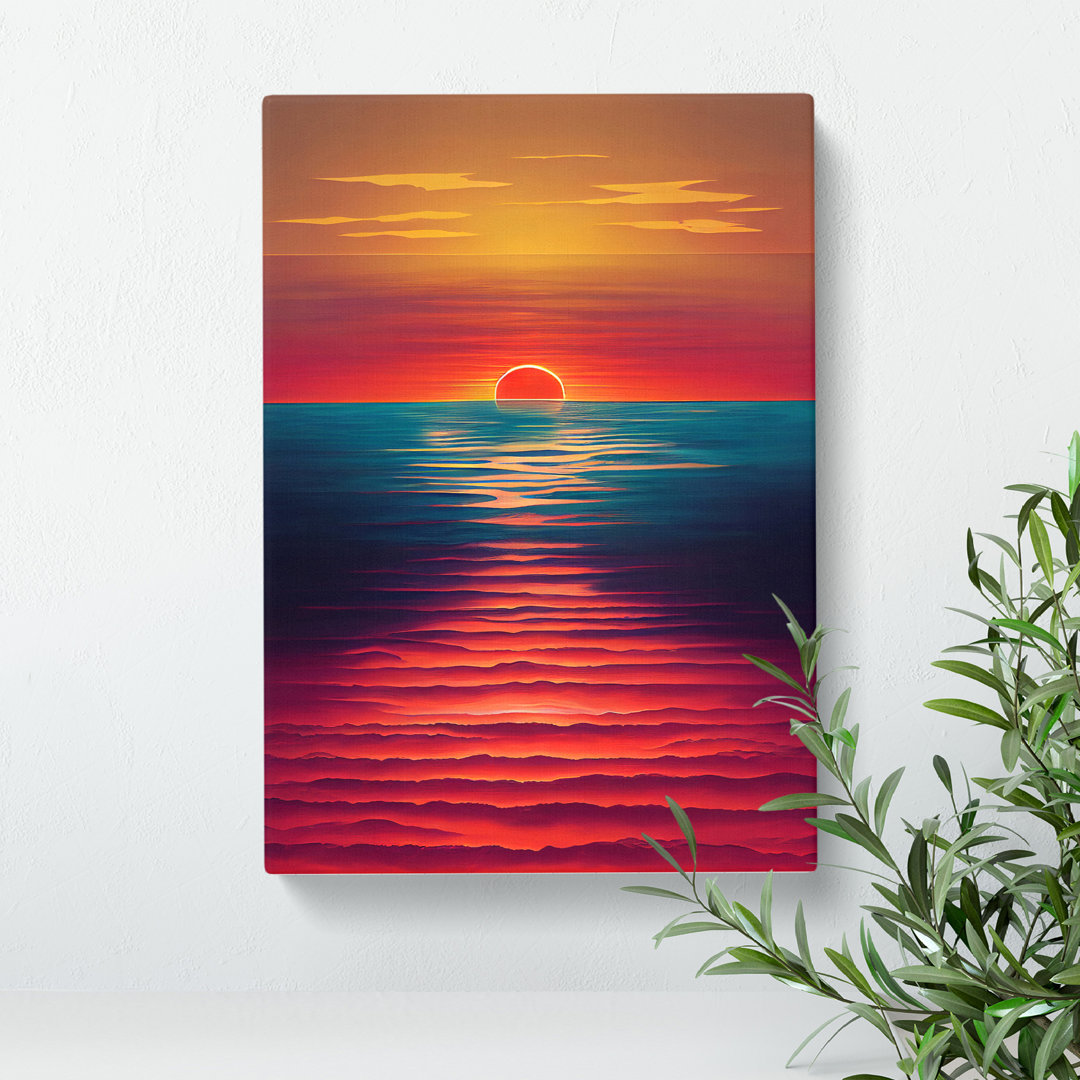 Picturesque Ocean Sunset - Wrapped Canvas