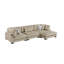 Canapé modulaire contemporain brun 3 pièces avec méridienne et coussins confortables-91504310