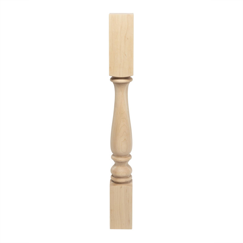Pieds hauts et ronds, H 35,25 po x l 3,75 po x P 3,75 po, Érable