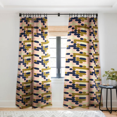 Marta Barragan Camarasa Modern Pink Geometry 1pc Sheer Window Curtain Panel