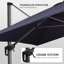 Parasol en porte-à-faux rectangulaire 120 po x 156 po avec base et rotation à 360 degrés Delly-1727230621