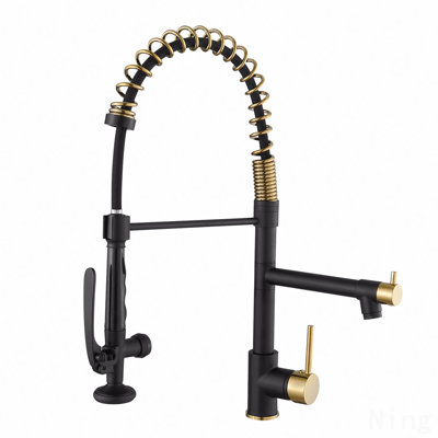 Robinet d'évier de cuisine à poignée simple avec douchette extractible