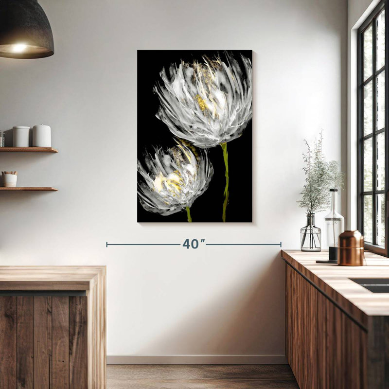 Harnek Tulips On Black II, 39" H x 26" W