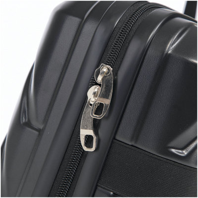 14"/20" 2 pcs/set in ABS Spinner Wheel Luggage, with Combination Lock,14" Cosmetic Case (Black)