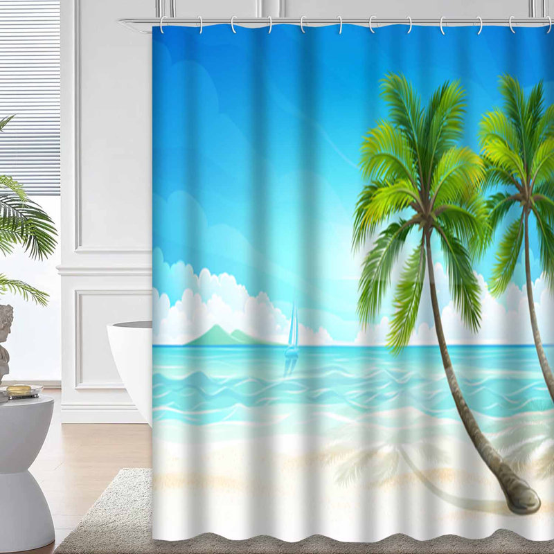 Rideau de douche imperméable Palm Paradise, L 72 po x l 72 po