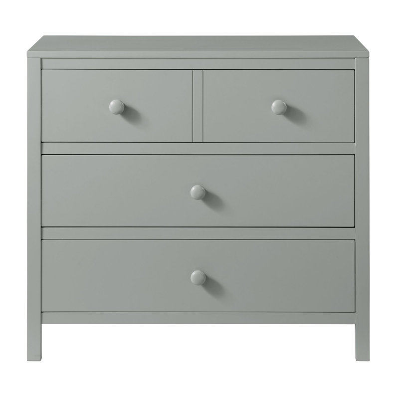 Gray Vertical Nursery Dresser with Deep Felt-Lined Drawers