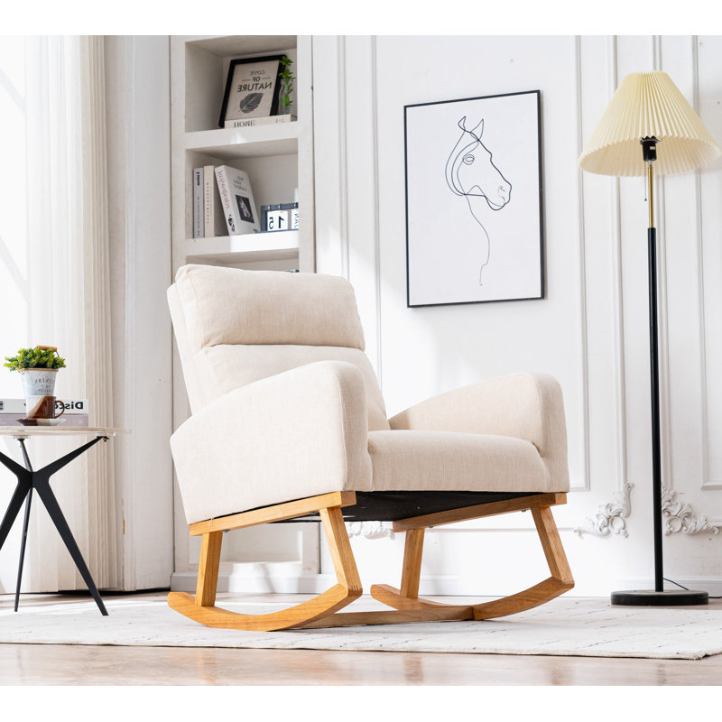 Chaise berçante en lin, Beige