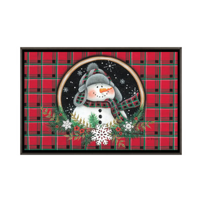 «Snowflake Snowman Portrait», reproduction d'art sur toile encadrée