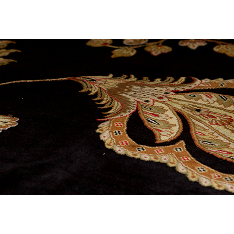 Hand Woven Silk and Wool Floral Area Rug, Rectangle 9'1" x 12'