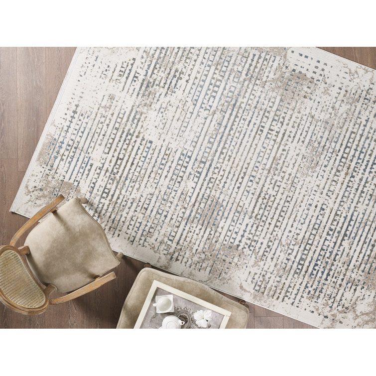 Valde Striped Machine Woven Area Rug