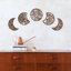  5 pièces de décoration murale en phase de lune suspendues en bois, phase de lune, art nordique, décoration bohème pour ornement de bar (brun, 10,6 pouces)