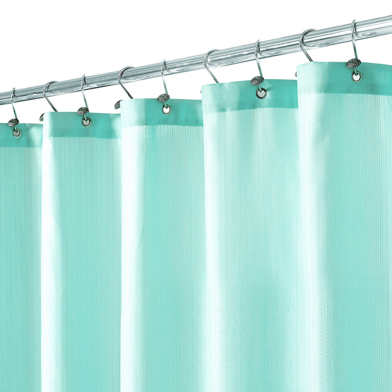 Rideau de douche en tissu hydrofuge, Vert menthe, H 72 po x l 72 po